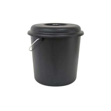 Balde Com Tampa Nature Preto 23l �36X36cm