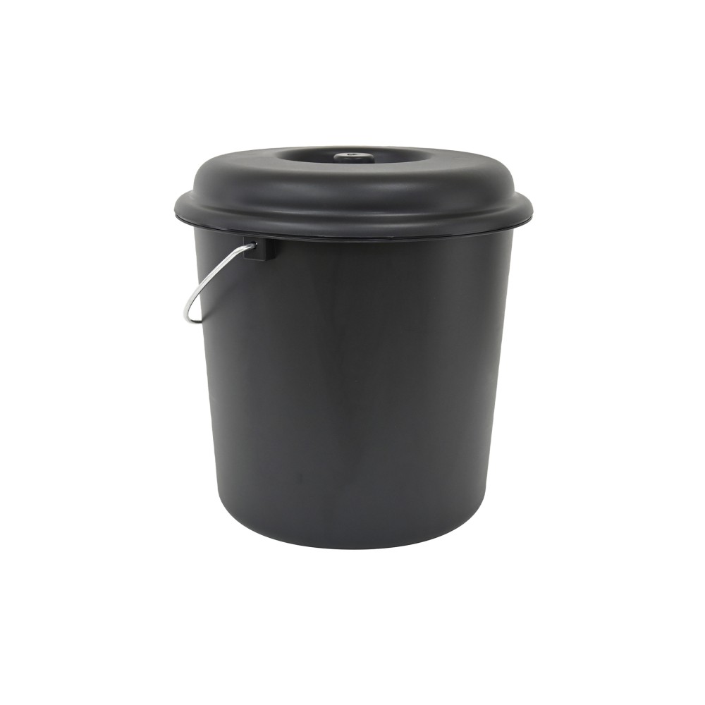 Balde Com Tampa Nature Preto 23l �36X36cm