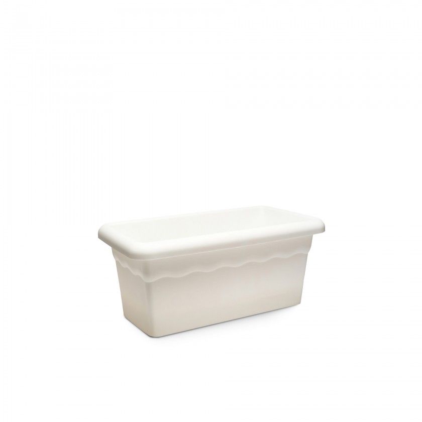 Floreira Terra Plástica Branco 50X22cm Floreira Terra Plástica Branco 50X22cm