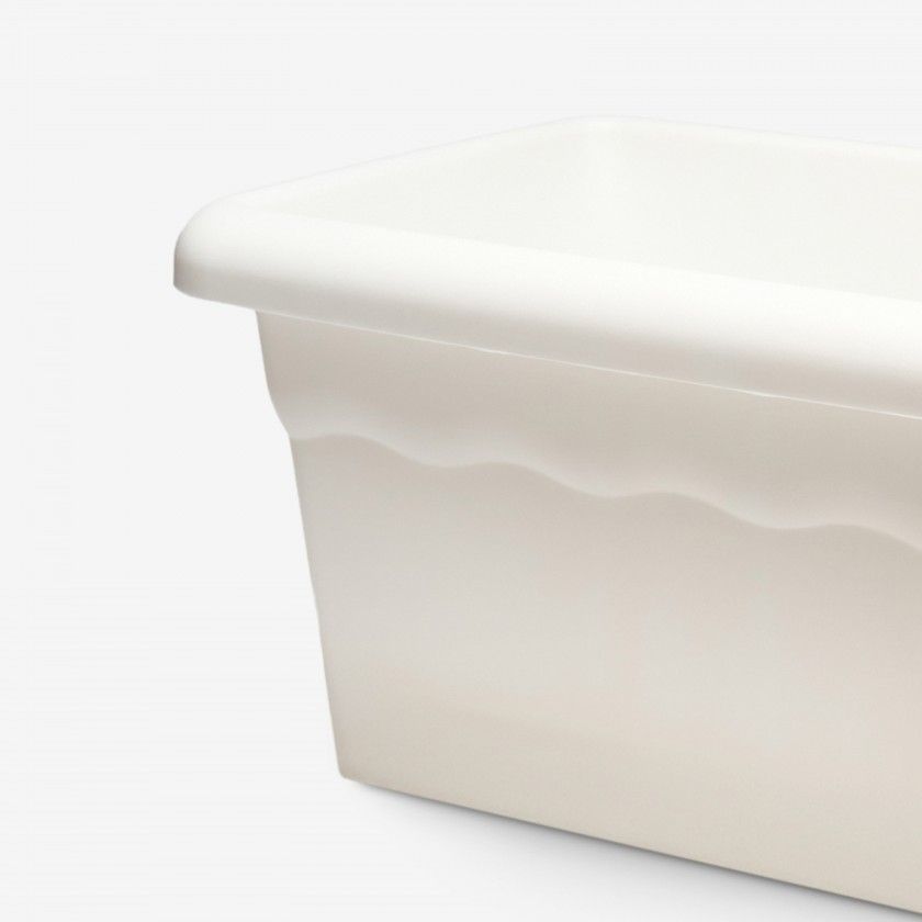 Floreira Terra Plástica Branco 50X22cm Floreira Terra Plástica Branco 50X22cm