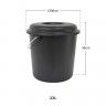 Balde Com Tampa Nature Preto 23l Ø36X36cm Balde Com Tampa Nature Preto 23l Ø36X36cm