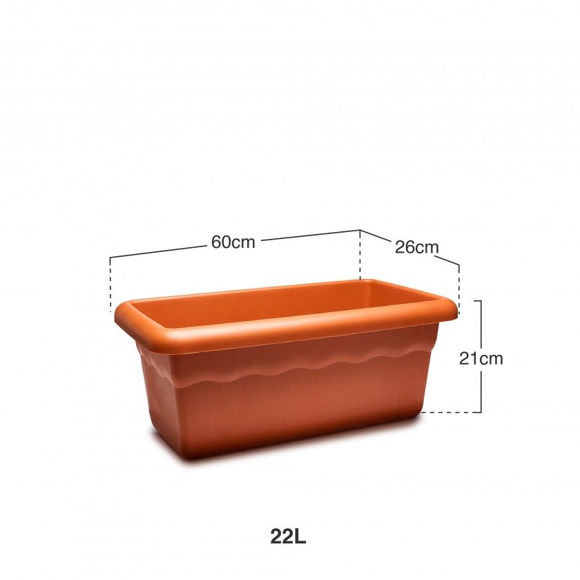 Floreira Terra Plástica Terracota 60X26cm Floreira Terra Plástica Terracota 60X26cm
