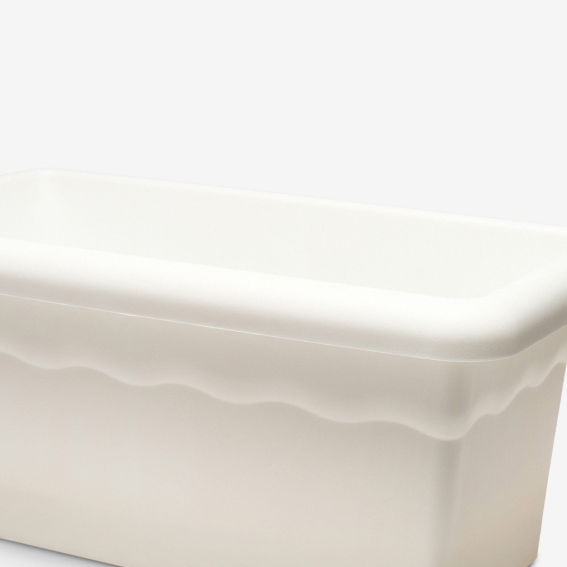 Floreira Terra Plástica Branco 80X26cm
