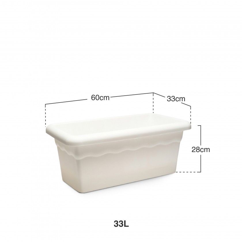 Floreira Terra Pl�stica Branco 60X33cm
