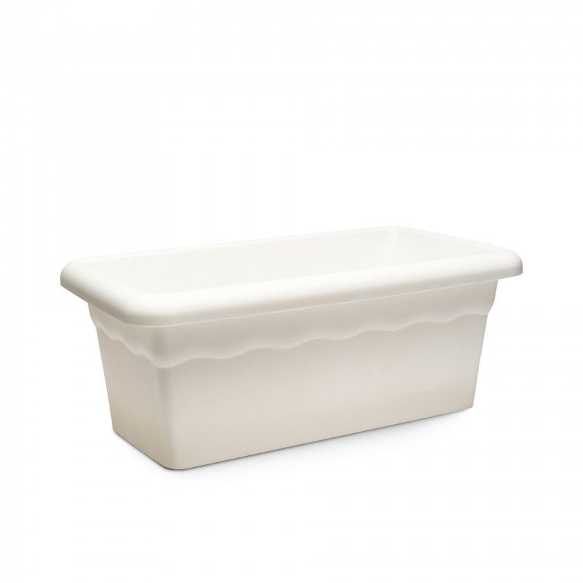 Floreira Terra Plástica Branco 80X33cm Floreira Terra Plástica Branco 80X33cm
