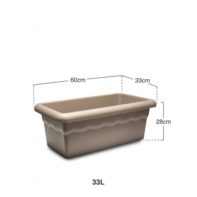 Floreira Terra Plástica Taupe 60X33cm Floreira Terra Plástica Taupe 60X33cm