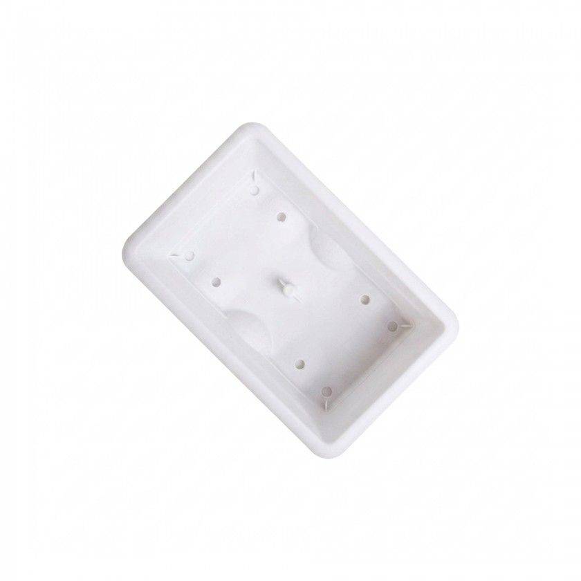 Floreira Com Prato Plástica Terra Branco 30X20cm Floreira Com Prato Plástica Terra Branco 30X20cm