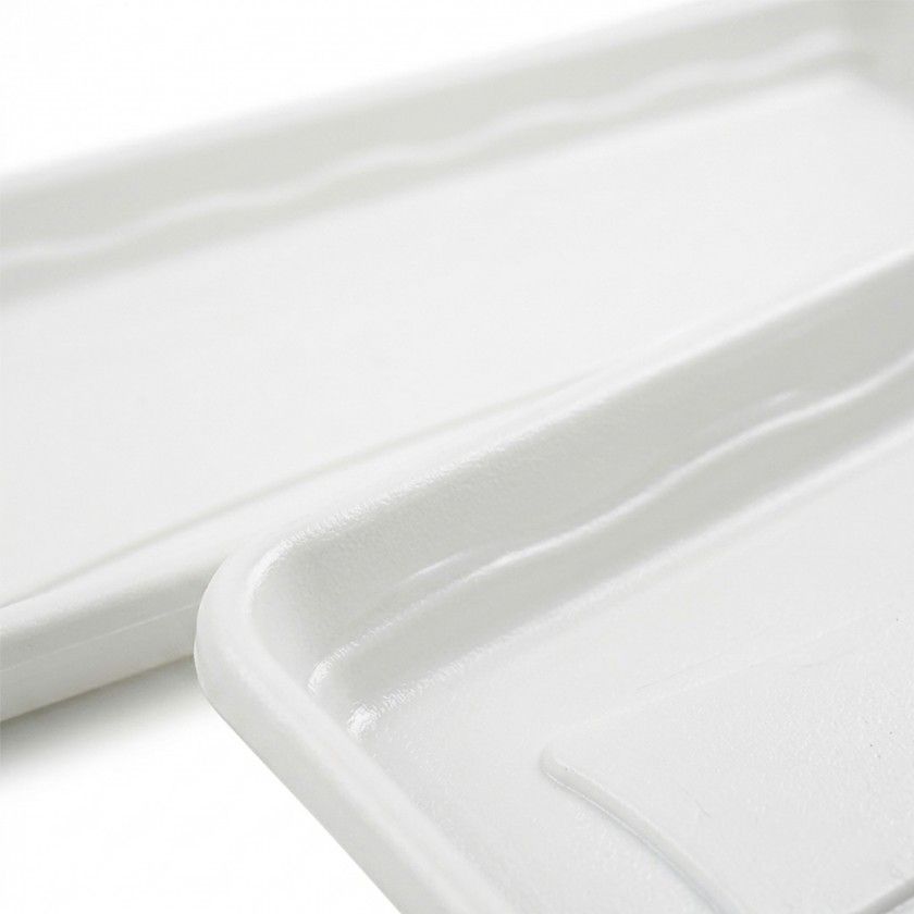 Prato Para Floreira Terra Branco 47X19cm Prato Para Floreira Terra Branco 47X19cm