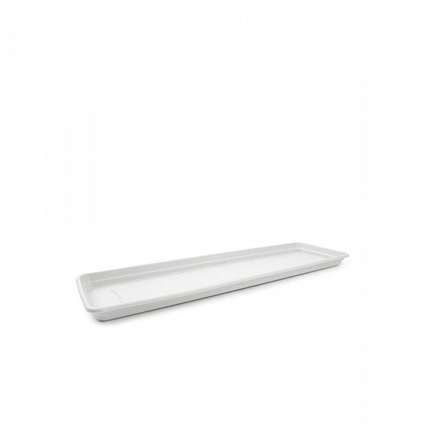 Prato Para FloreiraTerra Branco 77X23cm Prato Para FloreiraTerra Branco 77X23cm