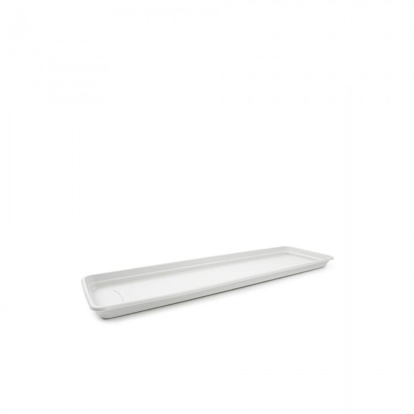 Prato Para Floreira Terra Branco 57X29cm Prato Para Floreira Terra Branco 57X29cm