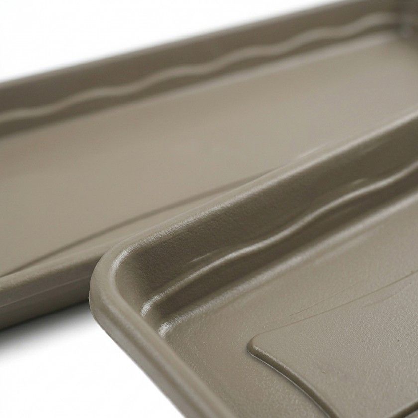 Prato Para Floreira Terra Taupe 57X29cm Prato Para Floreira Terra Taupe 57X29cm