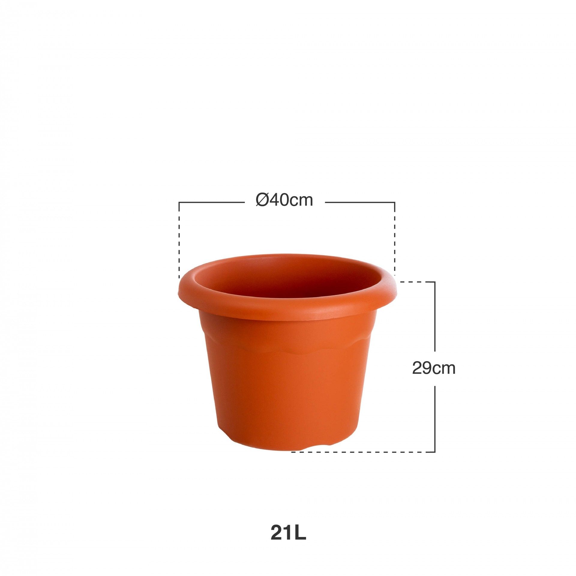 Vaso Plástico Terracota Ø40x27x30cm