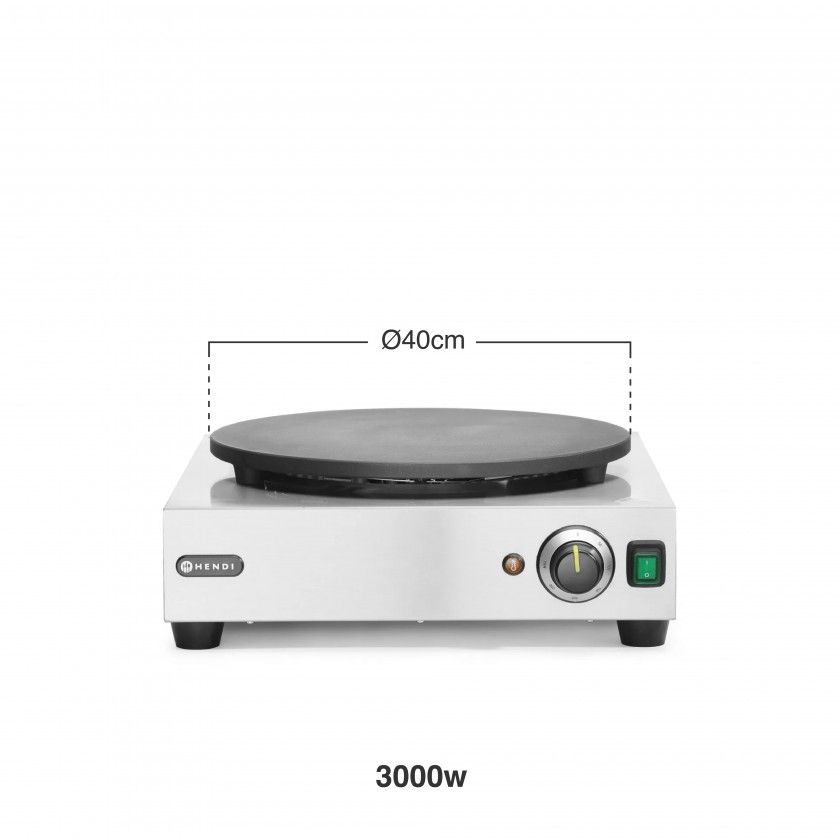 Máquina Crepes Com Espátula Hendi 3000W Máquina Crepes Com Espátula Hendi 3000W