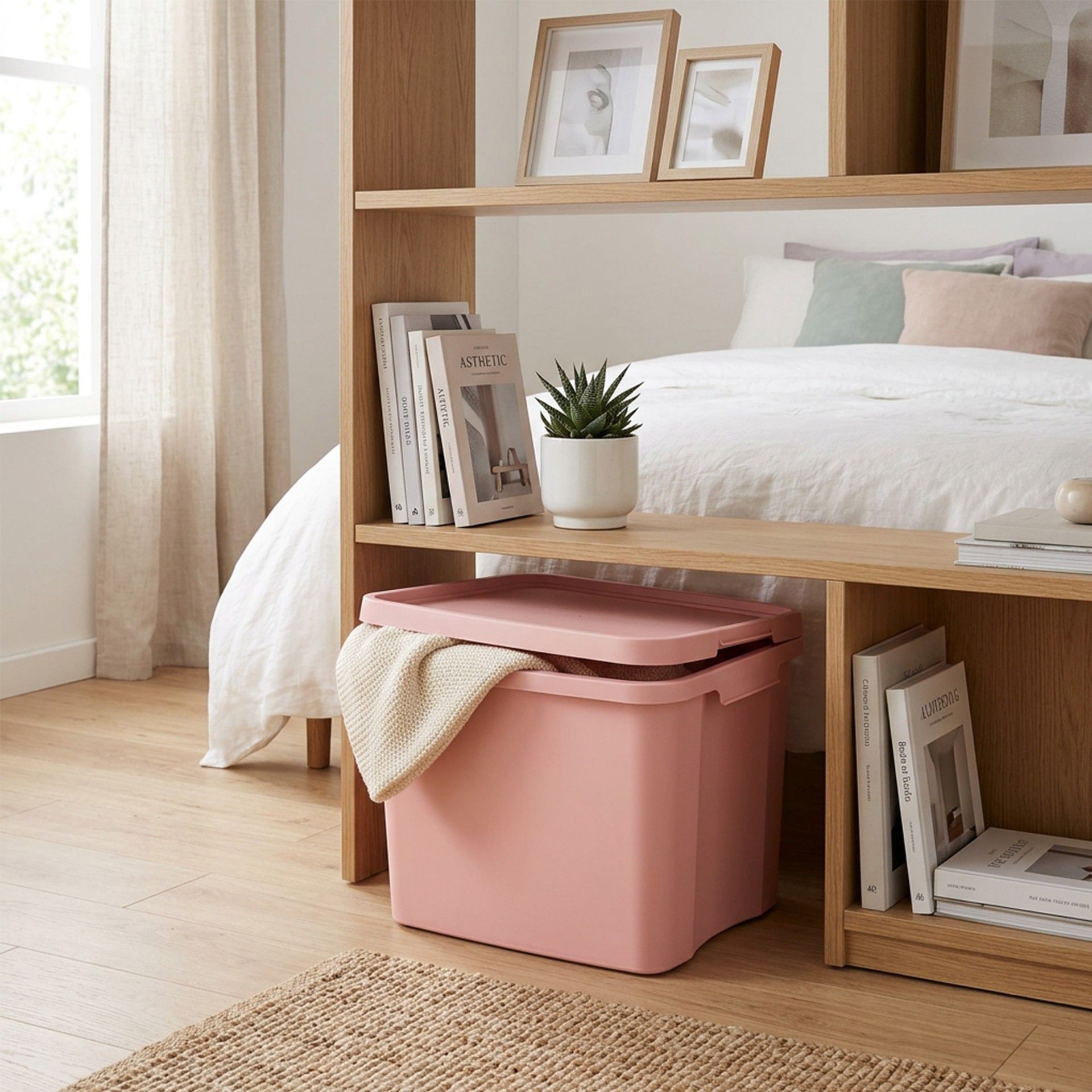 Caixa Arrumos Plástica Quadrado 30L 40X32X32cm