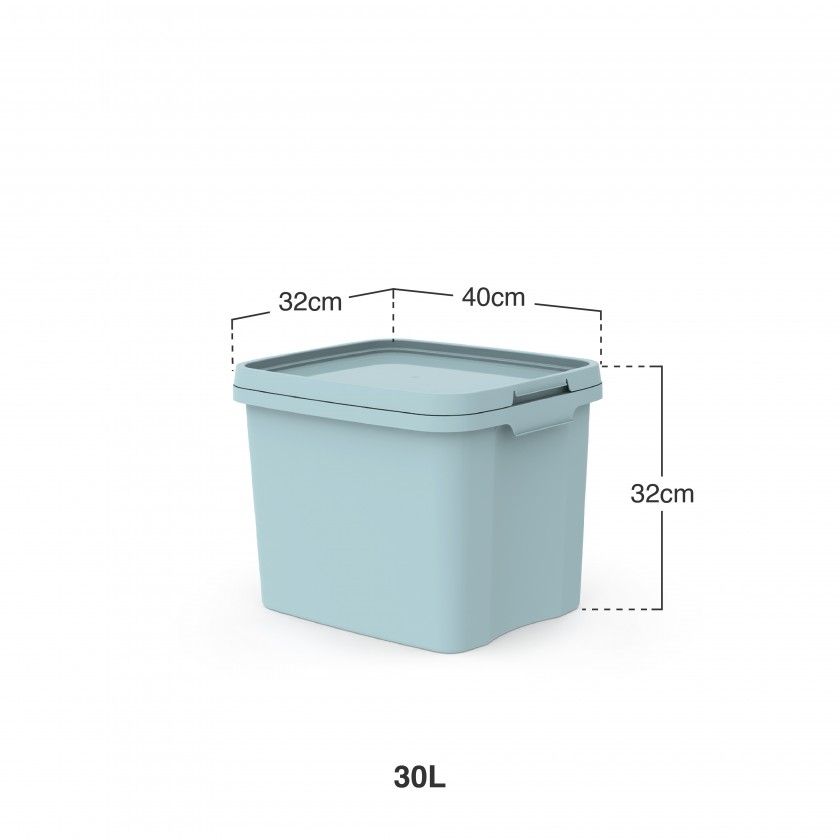 Caixa Arrumos Plástica Quadrado 30L 40X32X32cm Caixa Arrumos Plástica Quadrado 30L 40X32X32cm