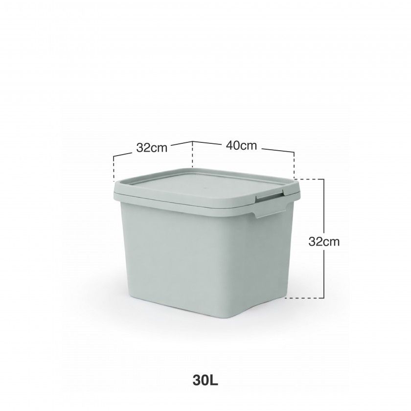 Caixa Arrumos Plástica Quadrado 30L 40X32X32cm Caixa Arrumos Plástica Quadrado 30L 40X32X32cm