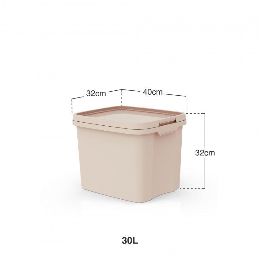 Caixa Arrumos Plástica Quadrado 30L 40X32X32cm Caixa Arrumos Plástica Quadrado 30L 40X32X32cm