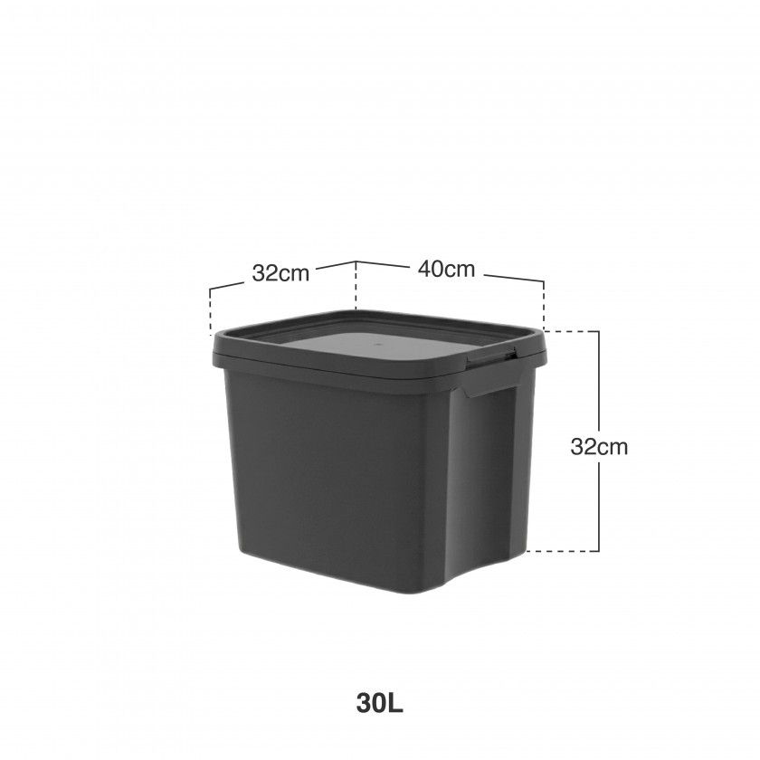 Caixa Arrumos Plástica Quadrado 30L 40X32X32cm Caixa Arrumos Plástica Quadrado 30L 40X32X32cm