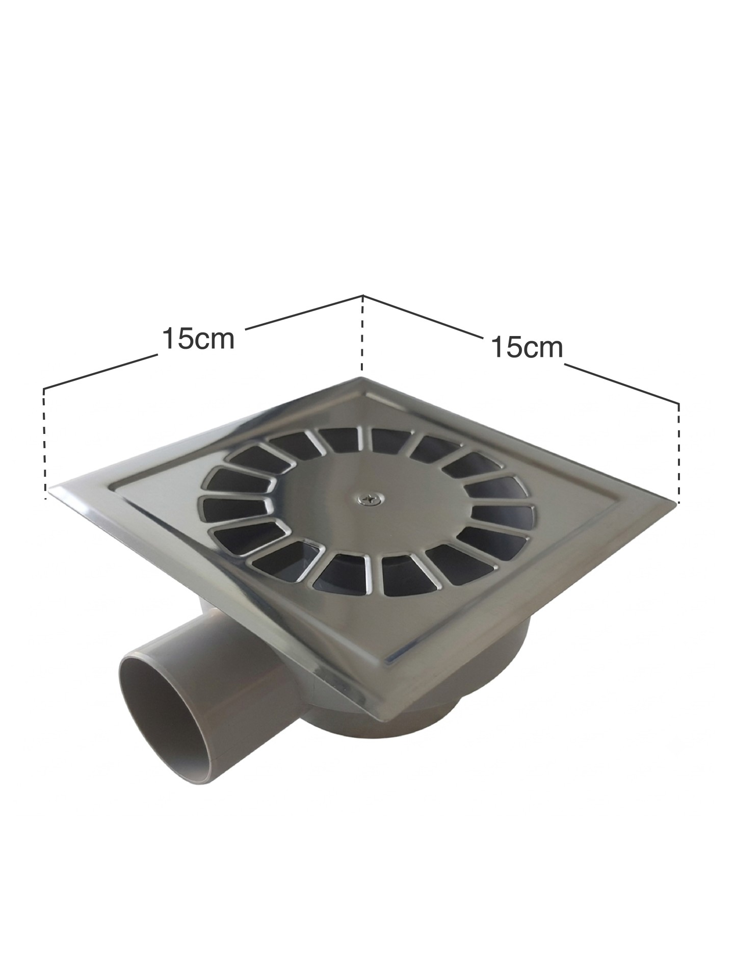 Sumidouro Horizontal Grelha Inox 15X15cm