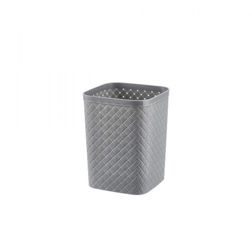 Cesto Papeis Quadrado Cinza 19X20X26cm