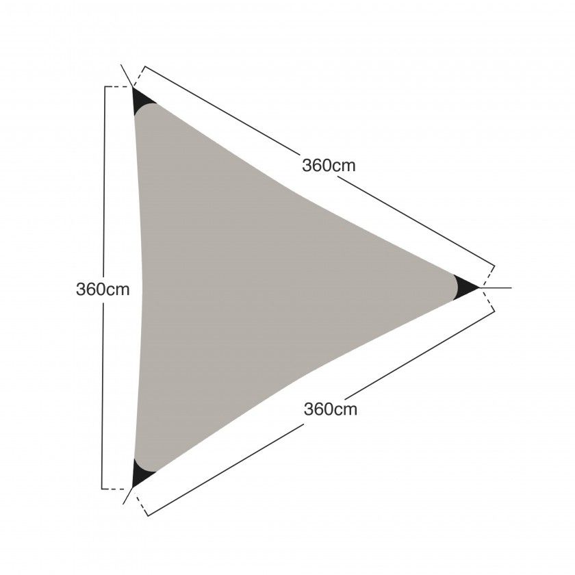 Toldo Vela Triangular Taupe 360X360X360cm Toldo Vela Triangular Taupe 360X360X360cm