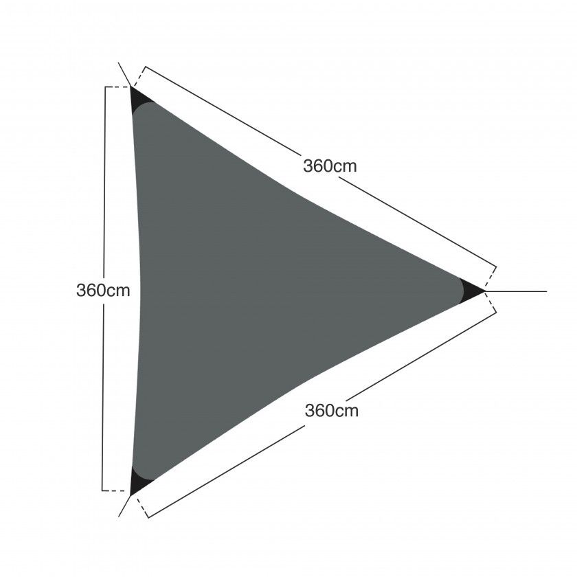 Toldo Vela Triangular Cinza 360X360X360cm Toldo Vela Triangular Cinza 360X360X360cm
