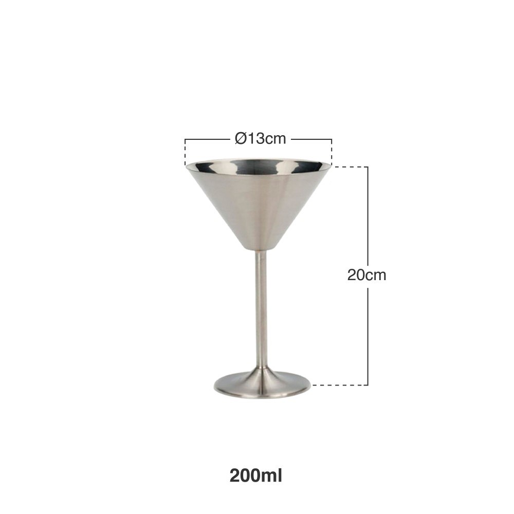 Copo Martini Inox Prata 200ml