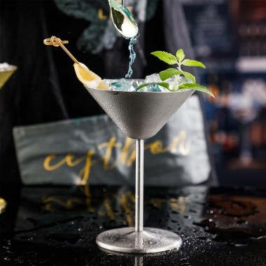 Copo Martini Inox Prata 200ml