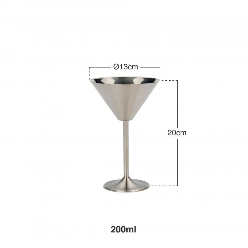 Copo Martini Inox Prata 200ml Copo Martini Inox Prata 200ml