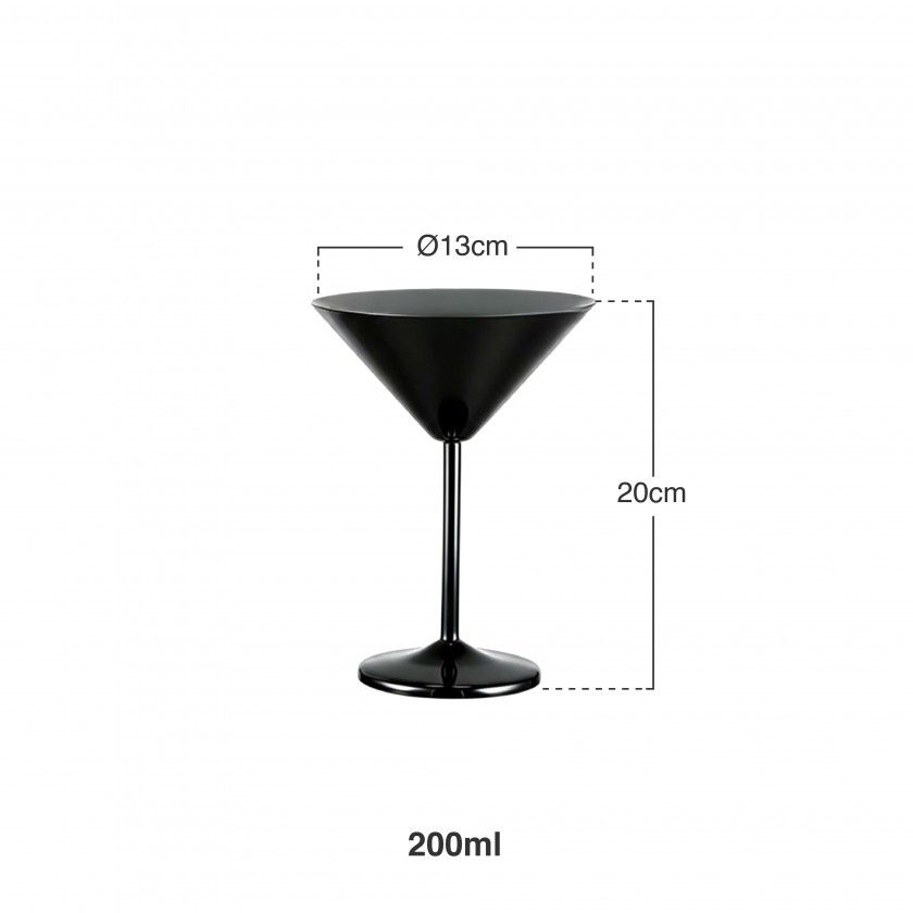 Copo Martini Inox Preto 200ml Copo Martini Inox Preto 200ml