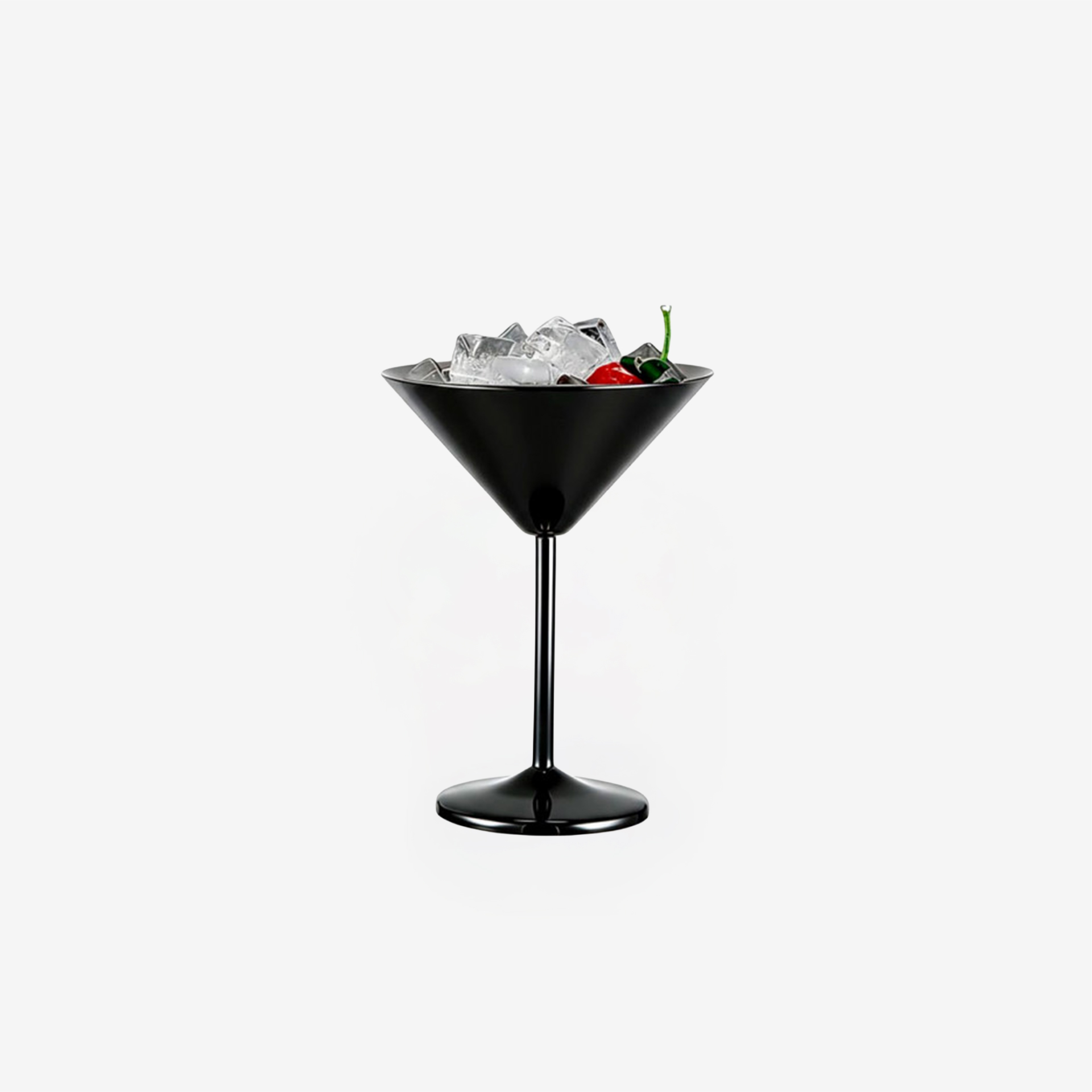 Copo Martini Inox Preto 200ml