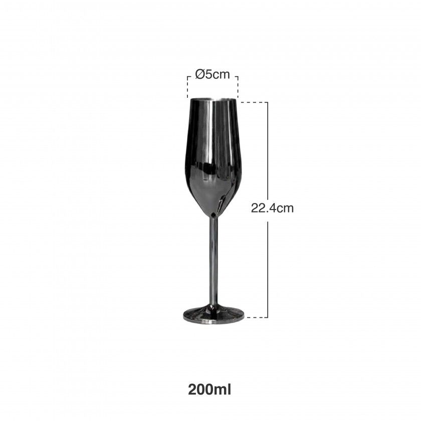 Flute Inox Preto 200ml Flute Inox Preto 200ml