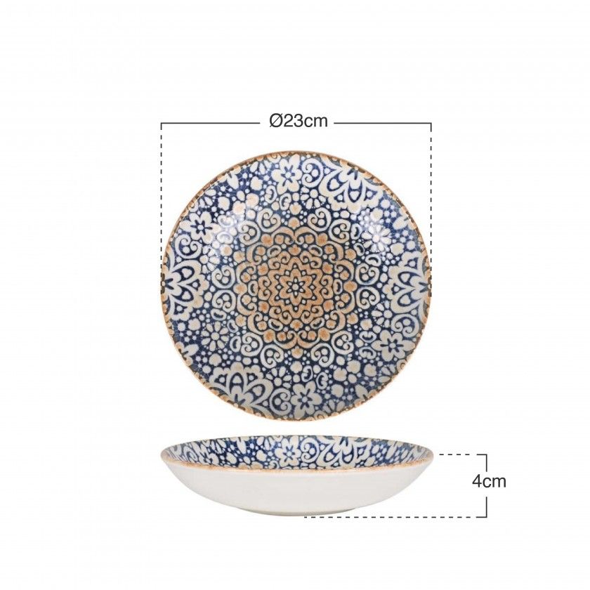 Prato Fundo Porcelana Alhambra Gourmet Multicor 1l 23X4cm Prato Fundo Porcelana Alhambra Gourmet Multicor 1l 23X4cm