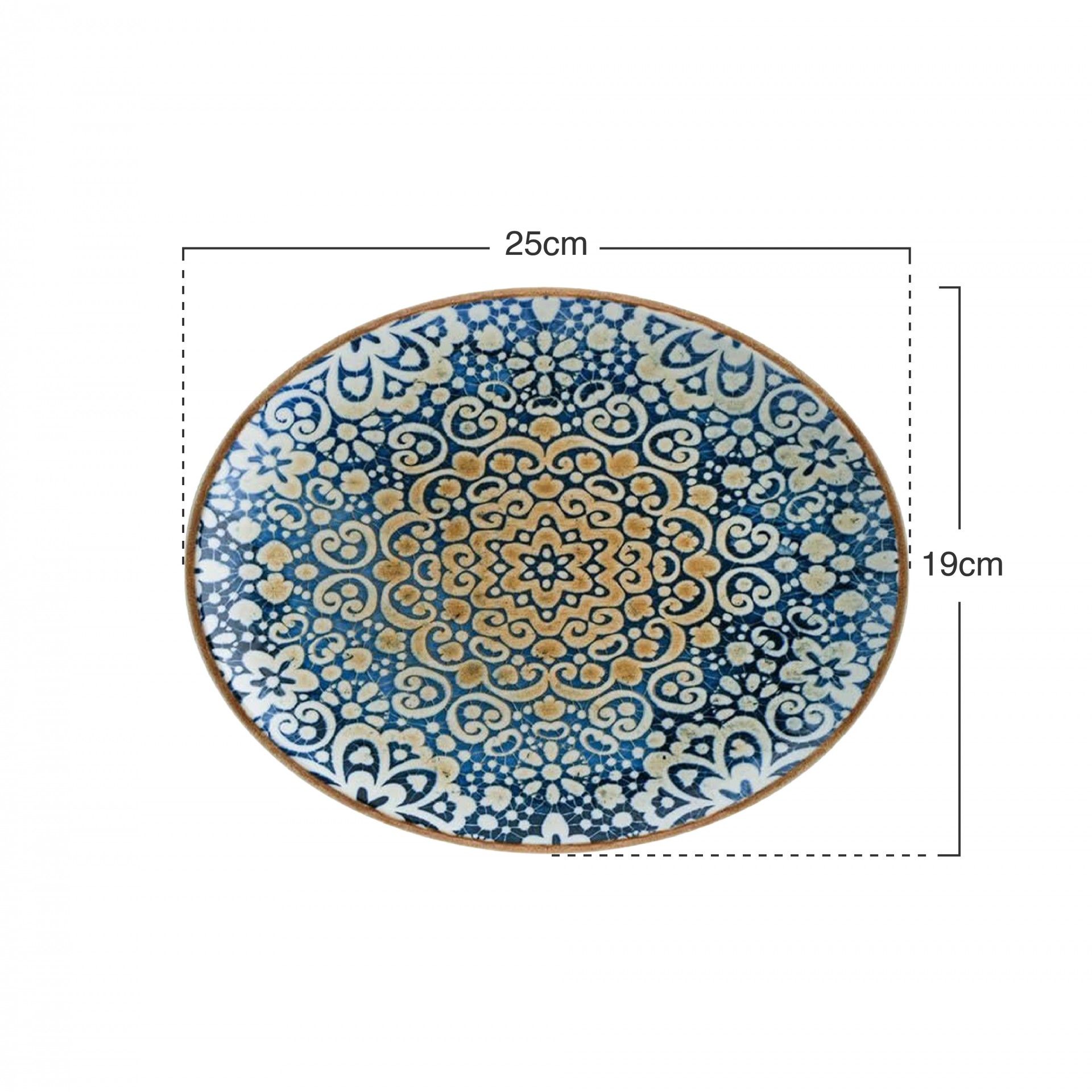 Bandeja Porcelana Alhambra Gourmet Oval Multicor