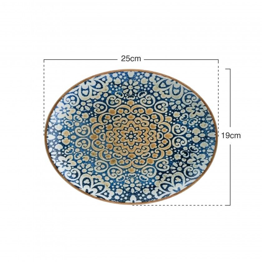 Bandeja Porcelana Alhambra Gourmet Oval Multicor Bandeja Porcelana Alhambra Gourmet Oval Multicor