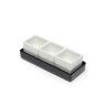 Conjunto 3 taças para molhos com base 13X5X2cm Conjunto 3 taças para molhos com base 13X5X2cm