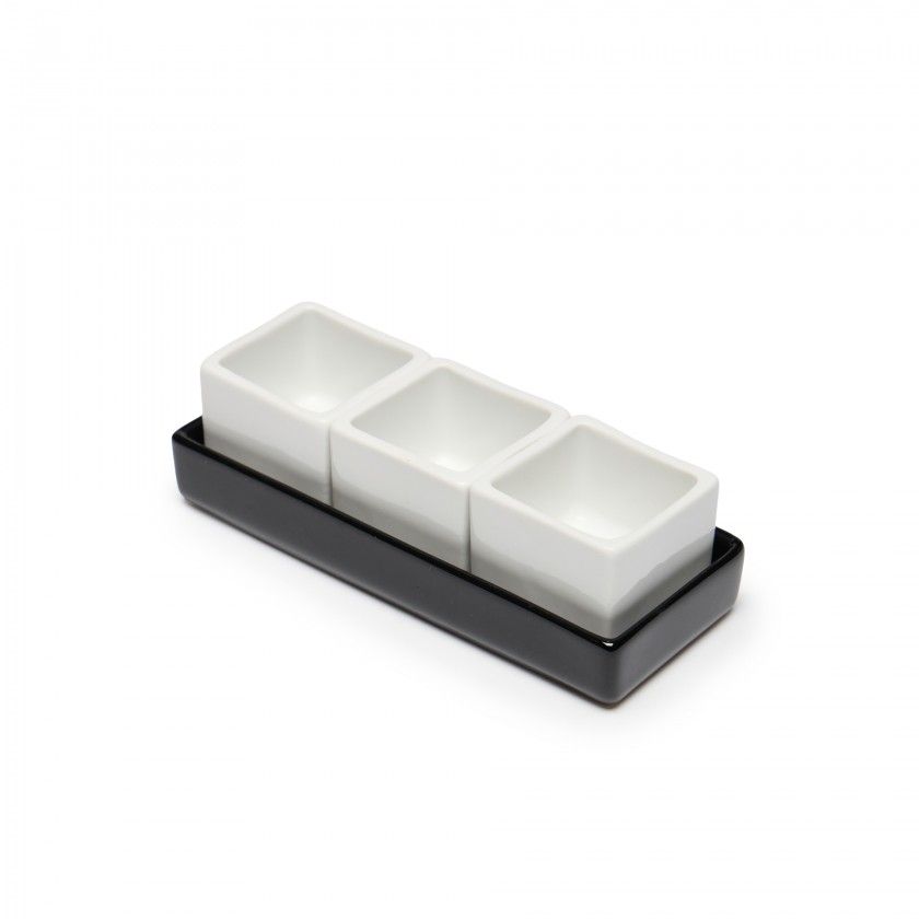 Conjunto 3 taças para molhos com base 13X5X2cm Conjunto 3 taças para molhos com base 13X5X2cm