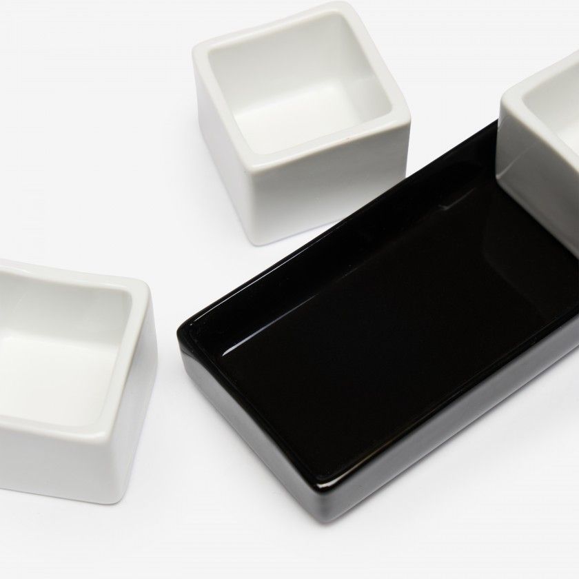 Conjunto 3 taças para molhos com base 13X5X2cm Conjunto 3 taças para molhos com base 13X5X2cm