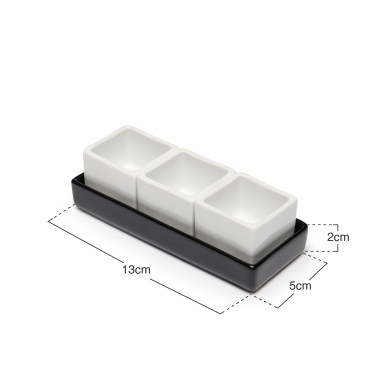 Conjunto 3 taças para molhos com base 13X5X2cm