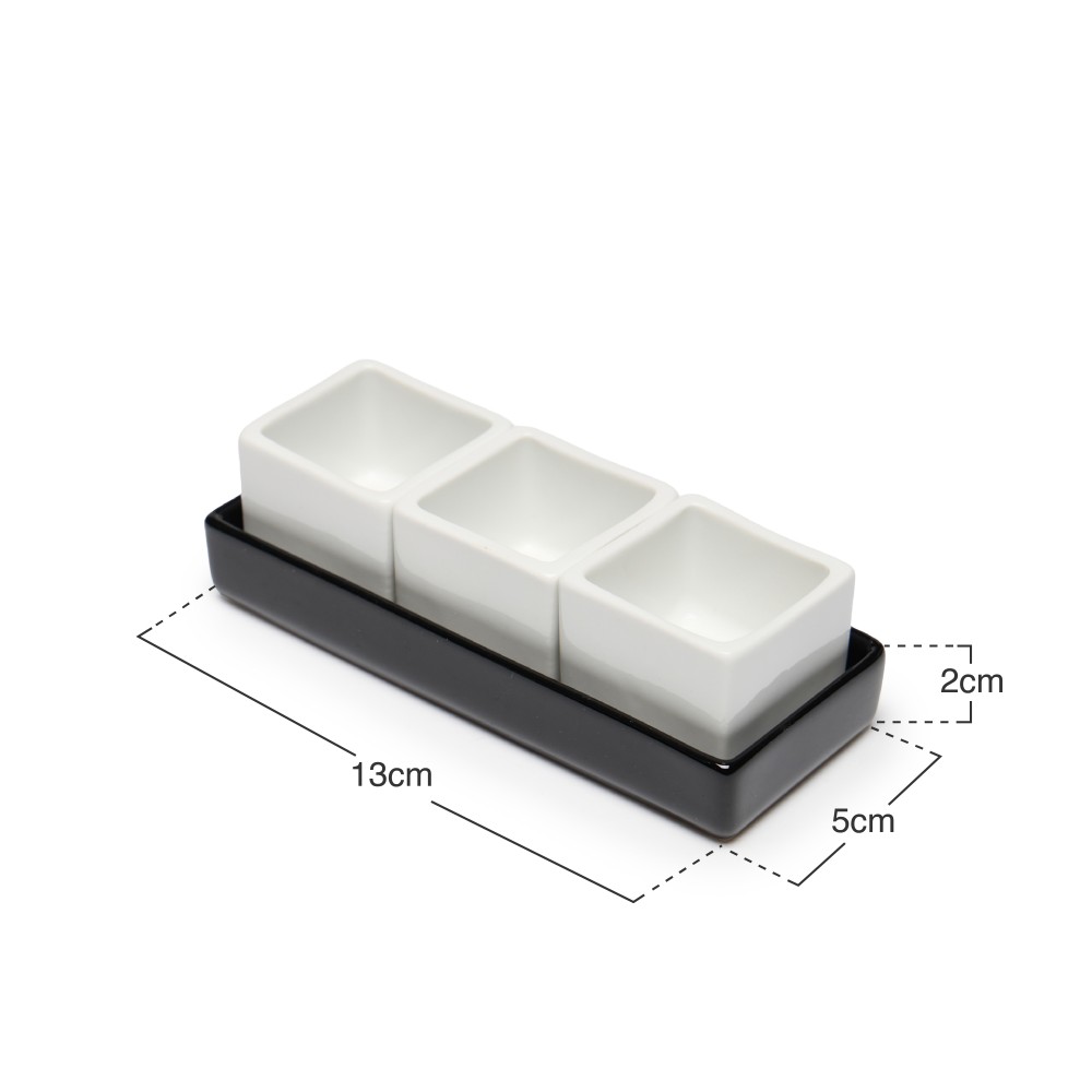 Conjunto 3 taças para molhos com base 13X5X2cm