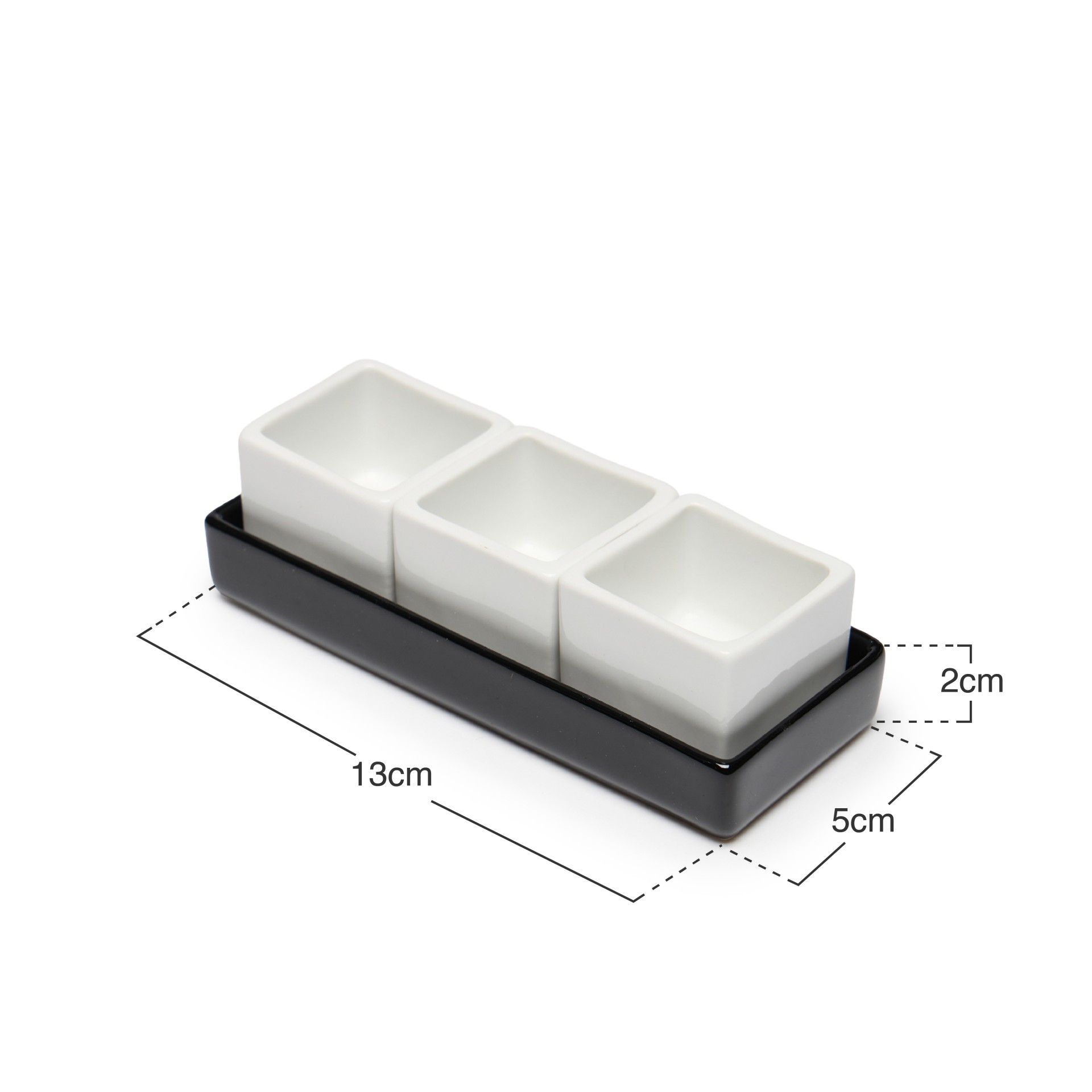 Conjunto 3 taças para molhos com base 13X5X2cm