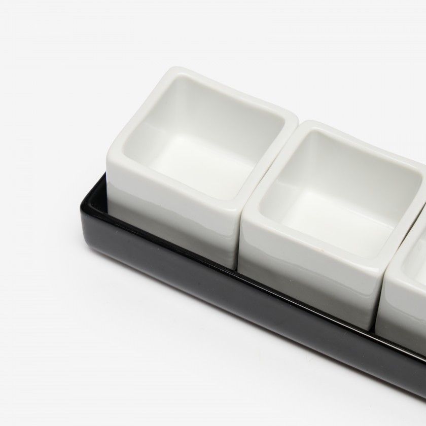 Conjunto 3 taças para molhos com base 13X5X2cm Conjunto 3 taças para molhos com base 13X5X2cm