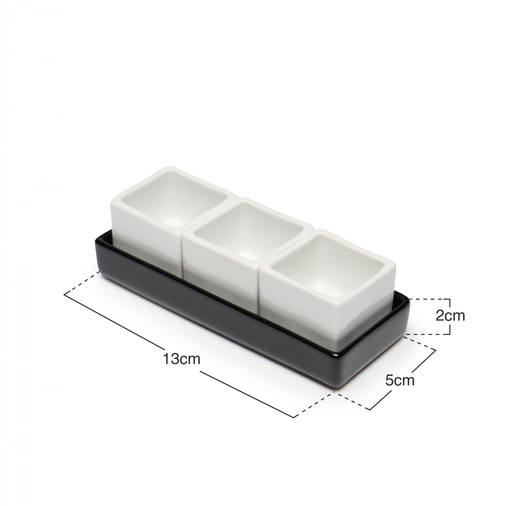 Conjunto 3 taças para molhos com base 13X5X2cm
