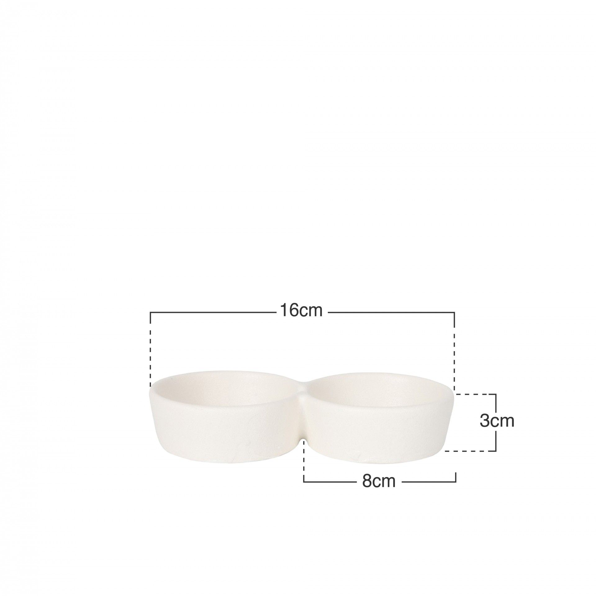 Tigela Dupla 16X8X3cm
