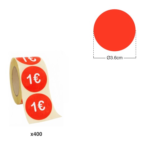 Rolo Com 400 Etiquetas Preços 3.6cm - Image product
