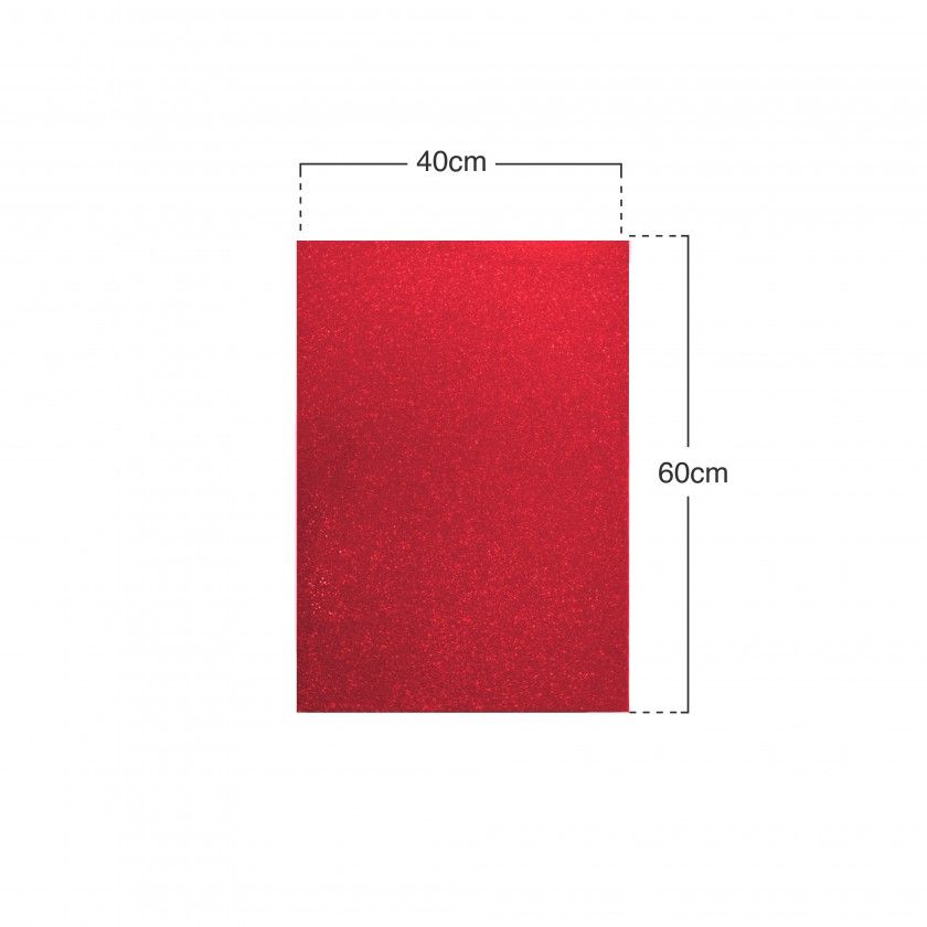Folha Eva Purpurina Vermelho 40X60cm
