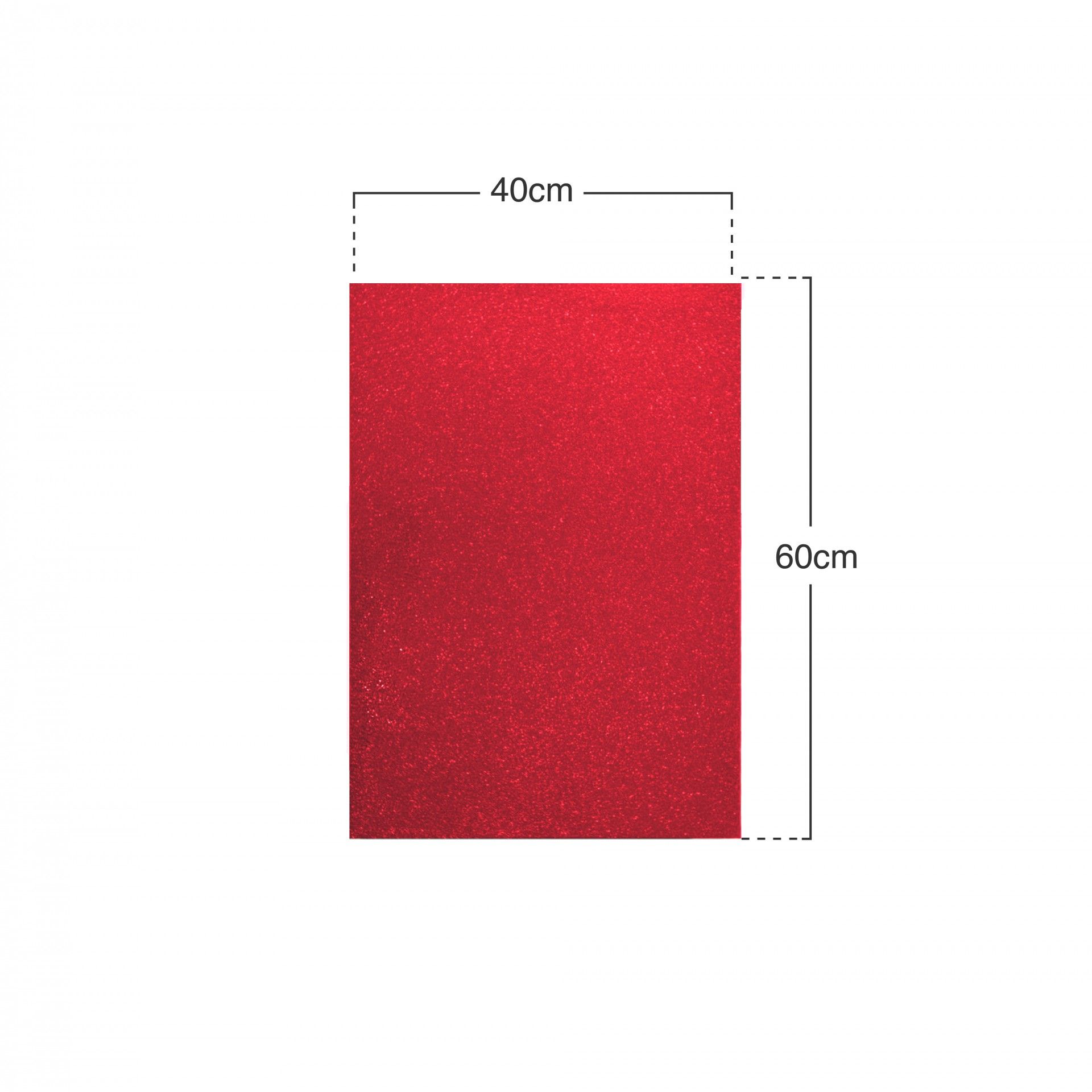 Folha Eva Purpurina Vermelho 40X60cm