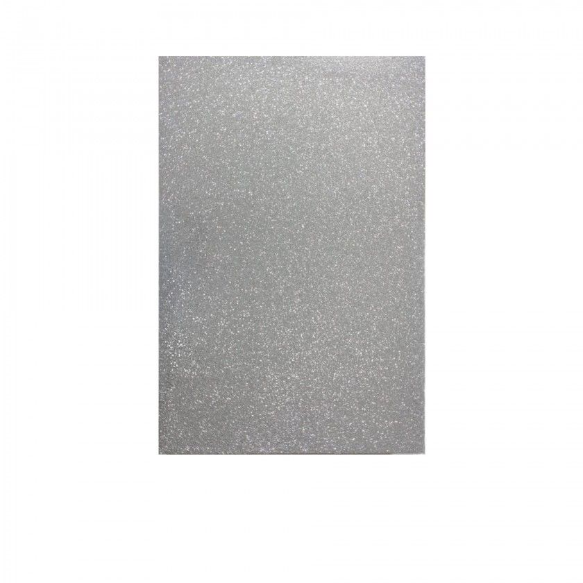 Folha Eva Purpurina Prata 40X60cm Folha Eva Purpurina Prata 40X60cm