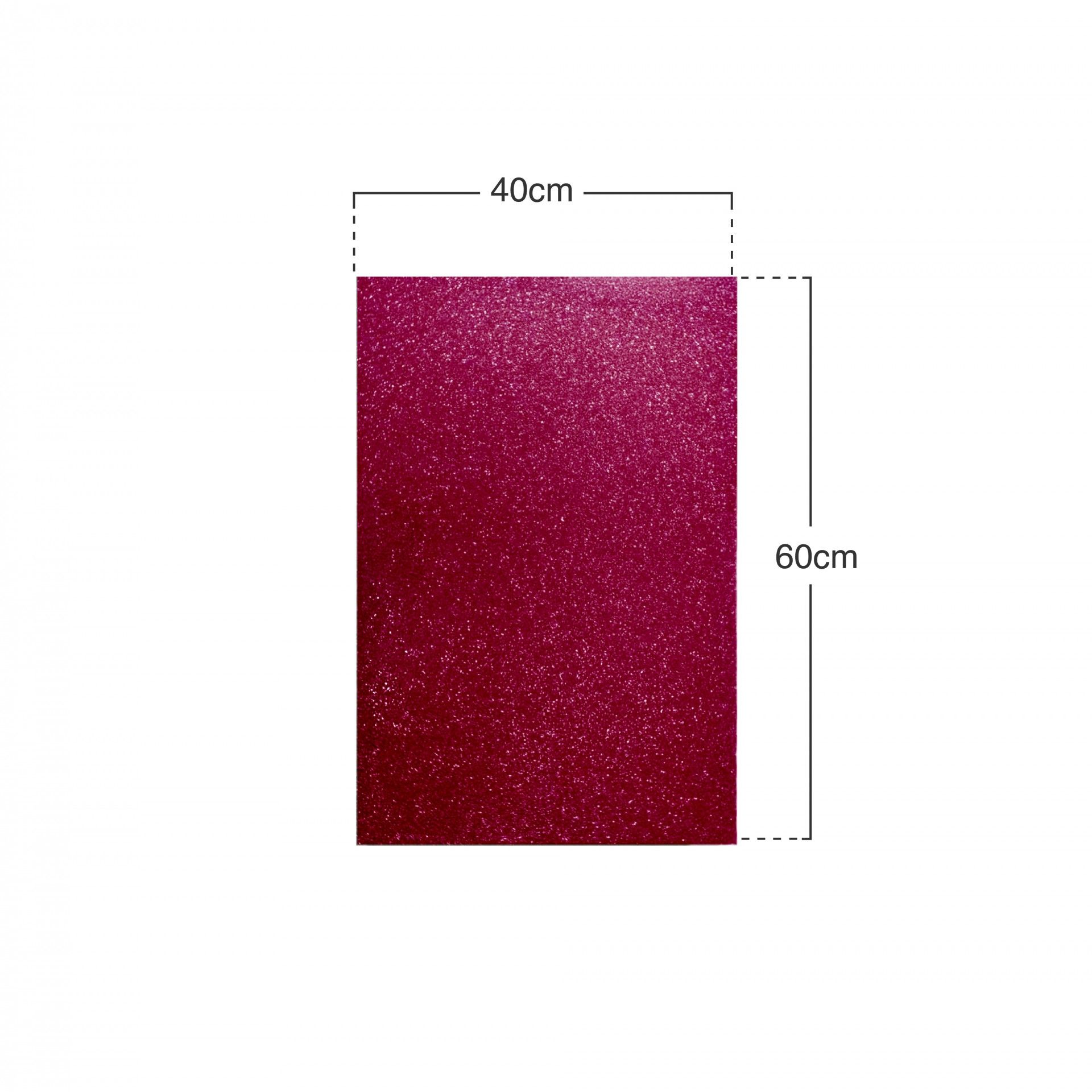 Folha Eva Purpurina Magenta 40X60cm