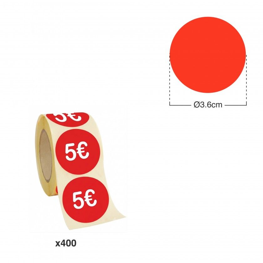 Rolo Etiqueta Pre�o 5? 3.6cm Pack 400